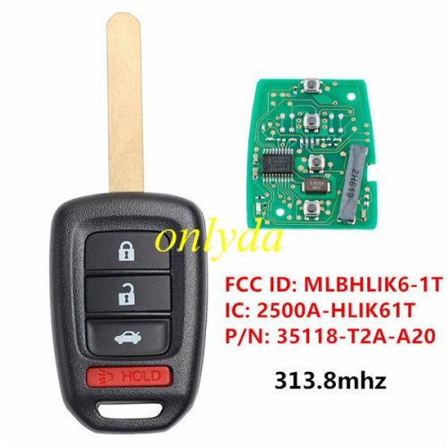 3+1 button remote key with PCF7961/HITAG 3 313.8mhz