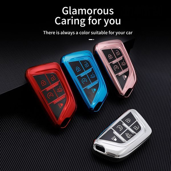 For Cadillac XT5 XT4/XTS/XT6/CT6/ATS-L 5button TPU protective key case , please choose the color