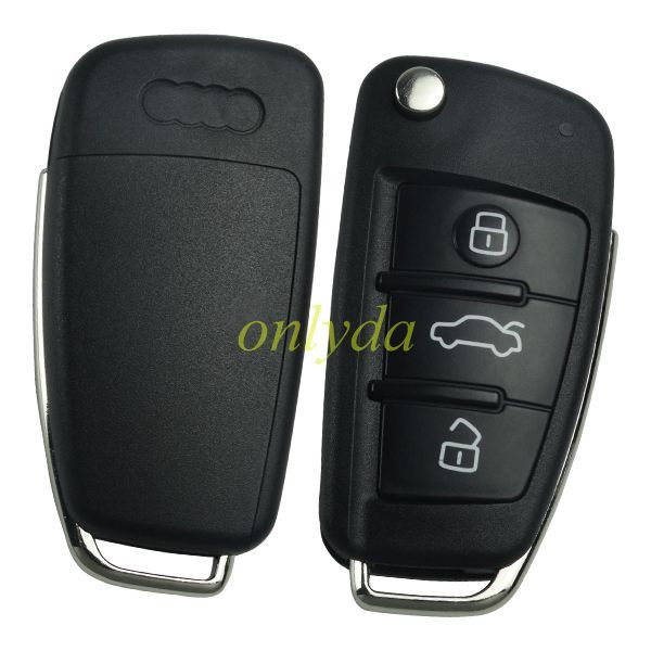 For Audi A3 TT 3 button remote key ID48 glass chip FCCID:8P0837220D 434m/315m