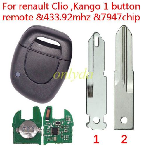 For Renault remote key with origianl 7947 chip 434mhz, for  Clio 2, after 2002year ,pls choose the blade