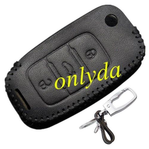 For Skoda 3 button key learther case