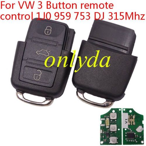 For VW 3 Button remote control 1J0 959 753 DJ 315Mhz