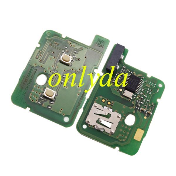 For Renault 2 button remote key with PCF7961M(HITAG AES)chip-434mhz      2EE 00508         IC:1788F-FWE1G0003 FCCID:CWTWE1G0003   Model:TWE1G0003