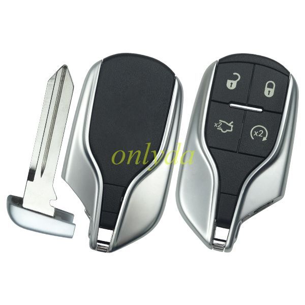 For Maserati 4 button remote key with PCF7945/7953(HITAG2) ID46  433MHz  for  2014-2016 Maserati Quattroporte Ghibli M3N-7393490