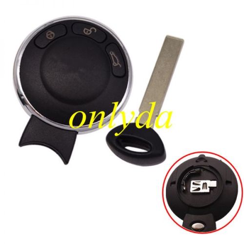 For BMW MINI Cooper 3 button remote key blank with battery clamp, with Lo/without Lo