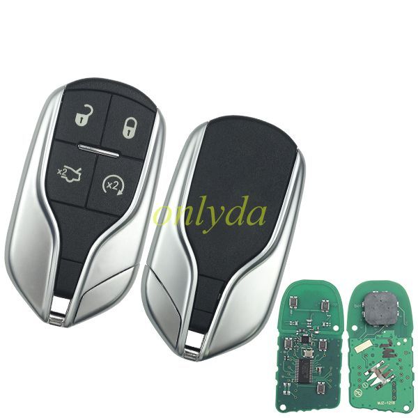 For Maserati 4 button remote key with PCF7945/7953(HITAG2) ID46  433MHz  for  2014-2016 Maserati Quattroporte Ghibli M3N-7393490