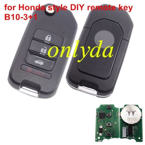For Honda style 3+1 button remote key B10-3+1 for KD300 and KD900 to produce any model  remote