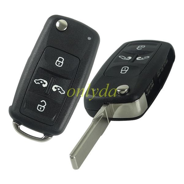 For VW 5 button remote key blank