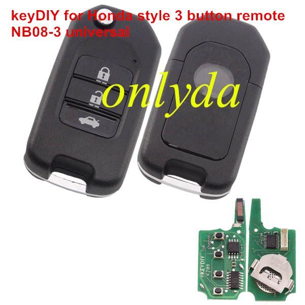 keyDIY brand for Honda style 3 button keyDIY remote NB10-3 universal