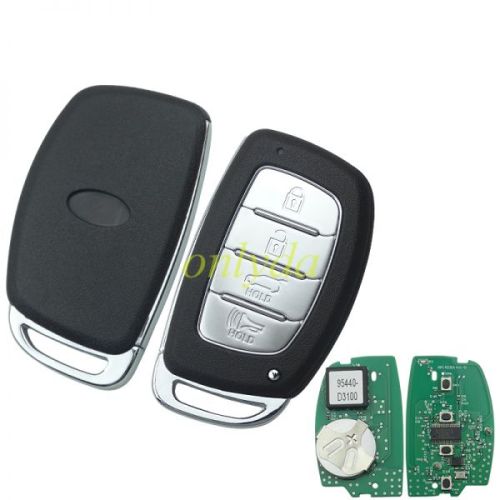 Hyundai keyless Smart 3+1 button remote key with NCF2951 chip-7938&Hitag 3&47 chip (HITAG2) with 433mhz FCCID:TQB-FOB-4F07  IC:6074A-FOB4F07  TFKB1J086(TL)          96440-D3100