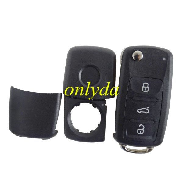For VW 3 button key  blank with HU66 blade  new modle car after 2011（ round logo place on back）