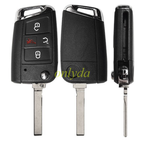 For  VW golf 3+1button remote key blank with HU162 blade