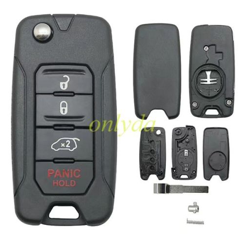 For Jeep 3+1 button remote key shell with logo