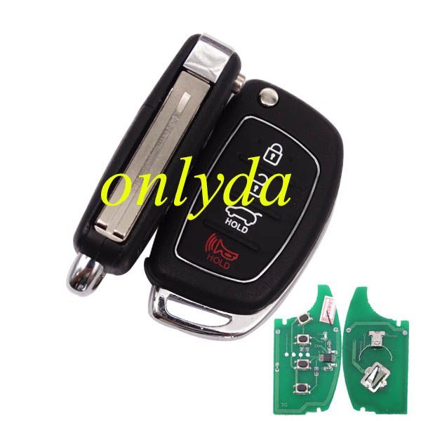 hyundai 3+1 button Remote key with 315mhz/433mhz