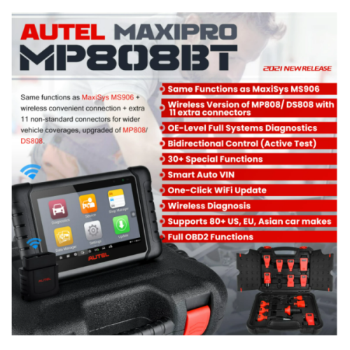 2022 Newest Autel MaxiPRO MP808BT Automotive Diagnostic Scan Tool Same As MS906,30+Services All Systems Diagnostics PK MP808