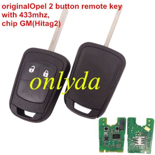 For Opel 2 button remote key with 433mhz, chip :GM(Hitag2）the PCB is OEM 5WK model