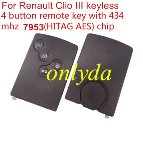 For  OEM Clio IV 4 button keyless Remote PCF 7953 hitag AES chip