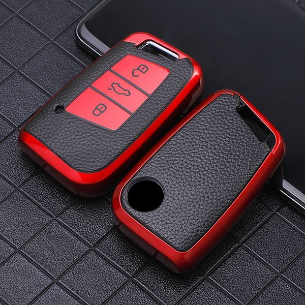 For New Passat 3 button TPU protective key case black or red color, please choose the color