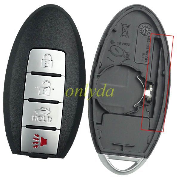 For Nissan 4 button  remote key blank for new model with trunk button without logo