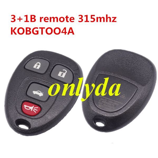 For 3+1B remote key 315mhz  KOBGTOO4A