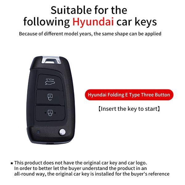 For 2020 Hyundai Elantra 3 button  TPU protective key case,please choose the color