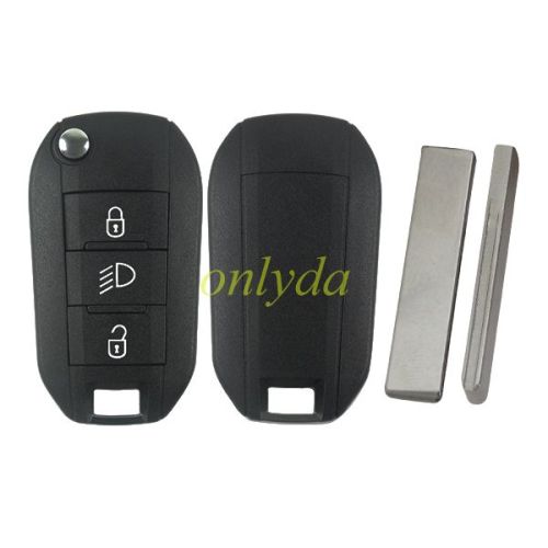 For  peugeot  3 button remote key blank with HU83  blade