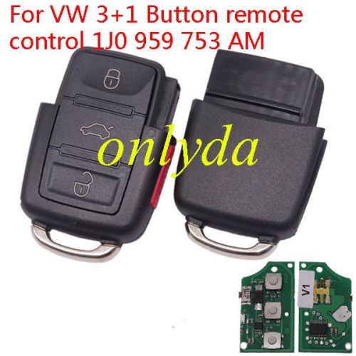 For VW 3+1 Button remote control 1J0 959 753 AM