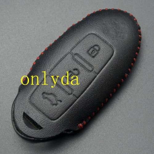 For Nissan 3 button cowhide leather case Nissan SYLPHY,QASHQAI,TEANA,TIIDA,Black Color