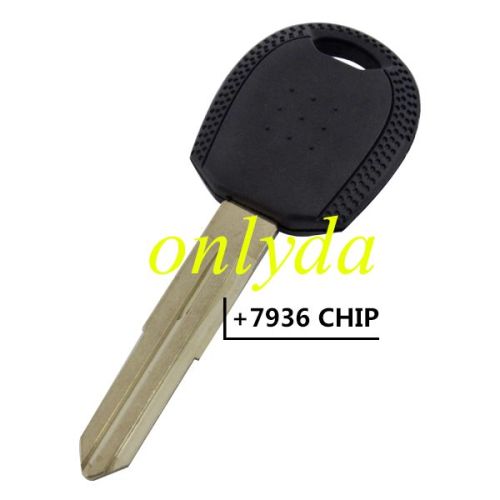 For Kia transponder key with left blade  and 7936 chip inside
