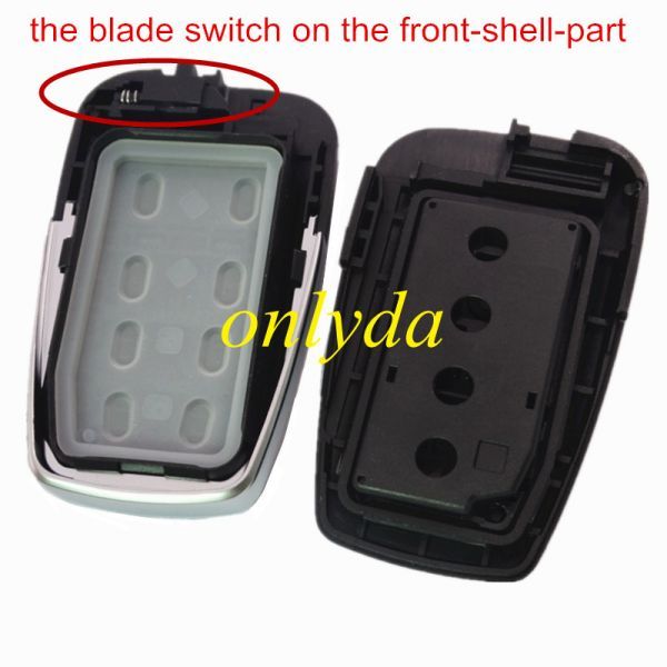 3 button remote key blank with blade, the blade switch on the front-shell-part