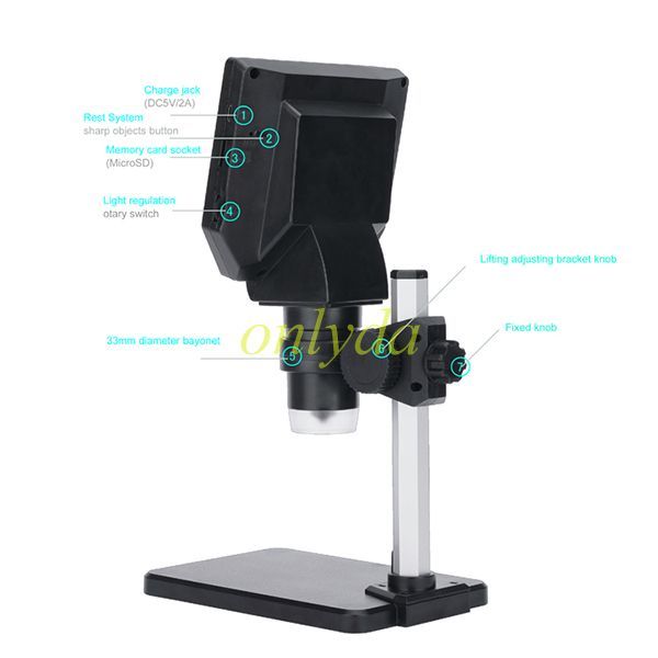 For G1000 Digital Electron Microscope 4.3 Inch LCD Display 8MP 1-1000X Continuous Amplification Microscopes Magnifier,please choose the plug European and American regulations