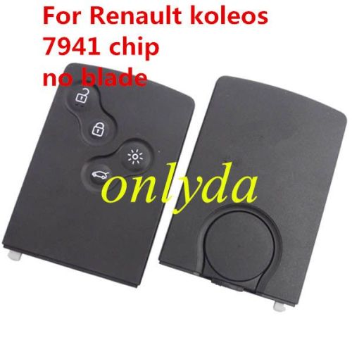 For All are OEM and brand new Renault koleos, 4 button remote key with 7941 chip.    NO BLADE