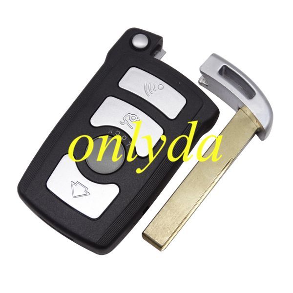 For Bmw 7 series key shell  with emergency blade, 3 PARTS