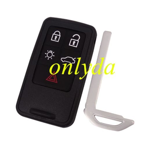 For Volvo 5 button remote key shell  with 1part  battery clamp and with blade