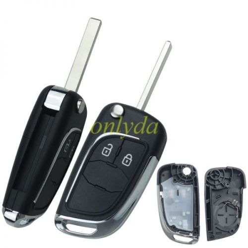 For Chevrolet modified 2 button folding remote control key shell with hu100 blade