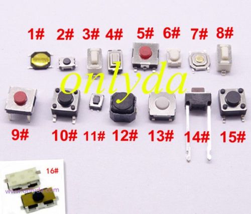 For muti-function remote key switch,PCB  button
total 16 models, 20pcs for each model , total is  320pcs ,it is easy for locksmith engineer to use.