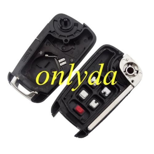 For Chevrolet 4+1 button remote key blank with panic with HU100 blade