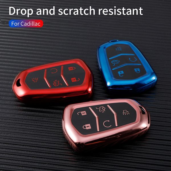 For Cadillac CT6，XT4，XT5，XT6 5 button TPU protective key case , please choose the color