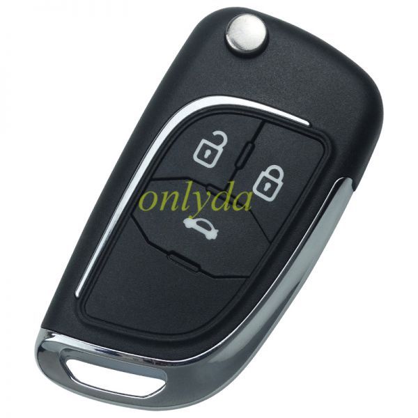 For Chevrolet modified 3 button folding remote control key shell with hu100 blade with logo