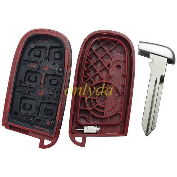 Chrysler 4+1 button  remote key shell with blade with logo