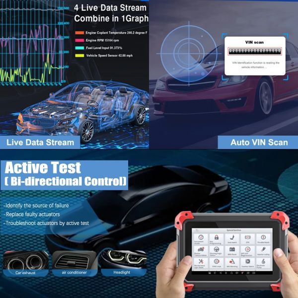 XTOOL D7 Full System Diagnostic Tools Key Programmer OBD2 Automotive Code Reader Key Coding Auto Vin OBDII Scanner Active Test