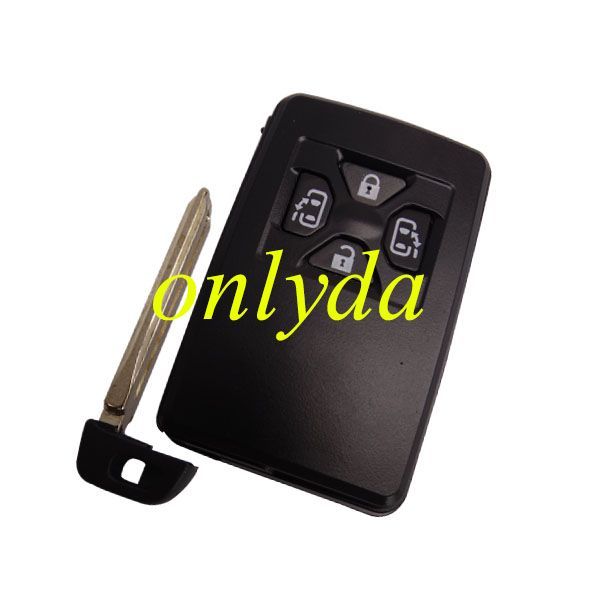 For Toyota 4 button remote key shell , the blade with two side groove (black)