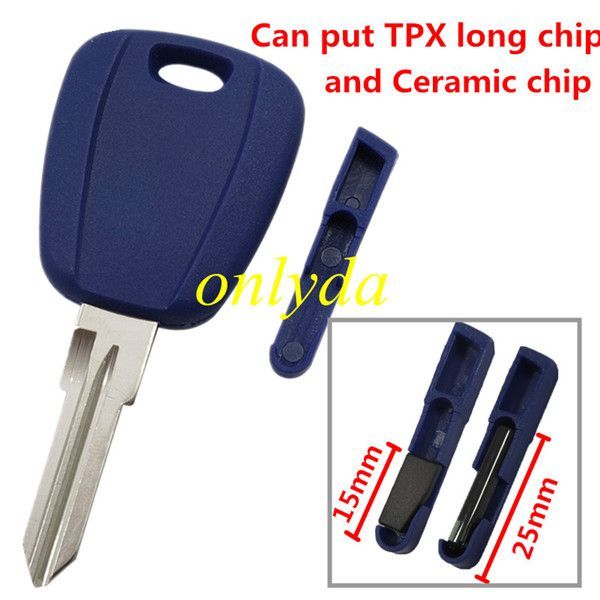 For The transponder key blank with GT15R blade (can put TPX long chip and Ceramic chip) black color is blue