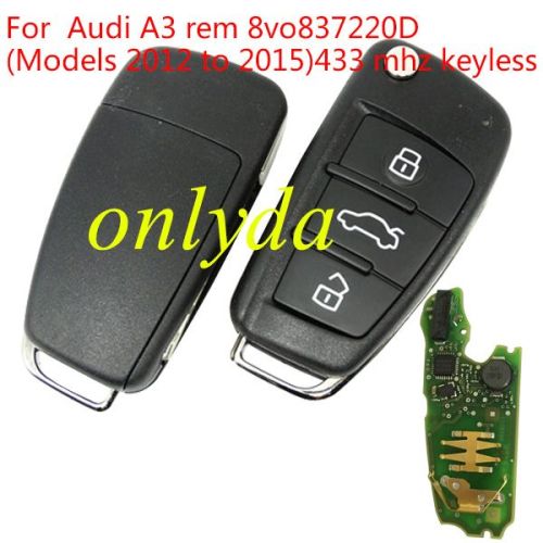 For OEM  Audi A3 remote keyless  remote key