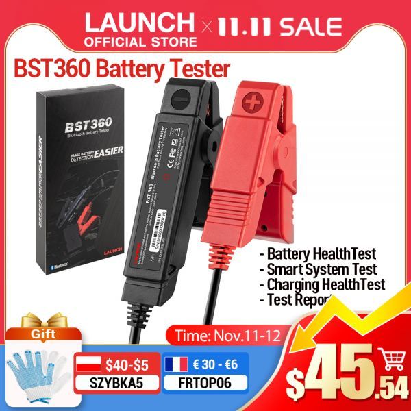 LAUNCH X431 BST360 Battery Test Clip Analyzer 6V-16V 2000CCA Voltage Battery Test Car Battery Tester Charging Cricut Load Tools