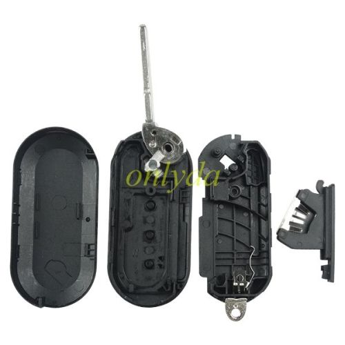 For Fiat 2 button remote key blank with SIP22 blade black color