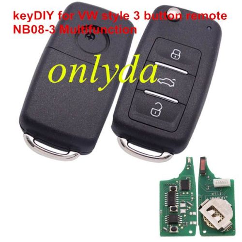 keyDIY brand for VW style 3 button  keyDIY remote NB08-3 Multifunction