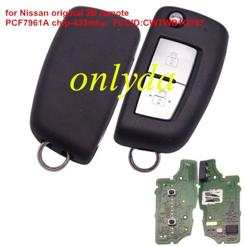For  Nissan OEM 2 button  remote 433mhz PCF7961A chip FCCID:CWTWB1G767