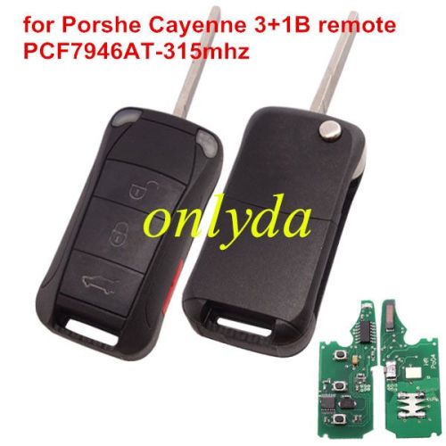 For Porsche Cayenne 3+1 button remote key with 46 chip  with 315  mhz / 433mhz