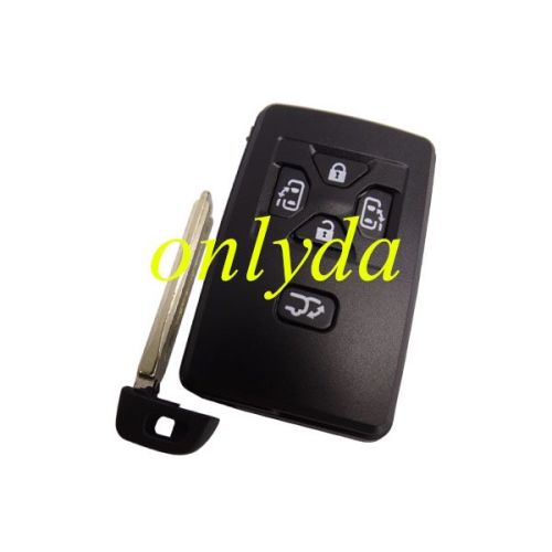 For Toyota 5 button remote key shell , the blade with two side groove (black)